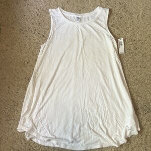 Old Navy Gray Relaxed Swing Tank Top with high Neck. White. NEW. XS.